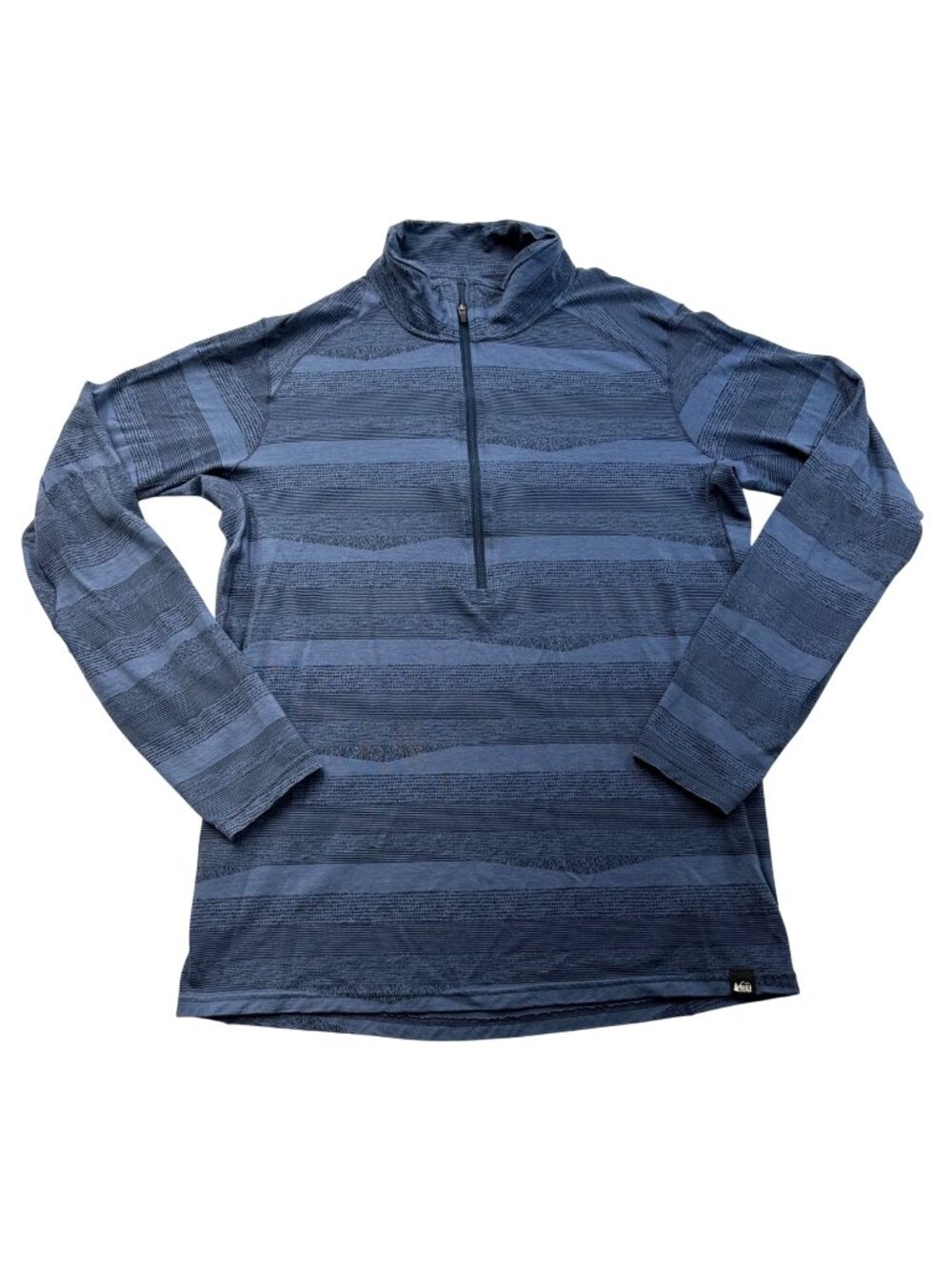 REI Co-op Merino Wool Base Layer Quarter Zip Mens Size M Blue Outdoor Hiking